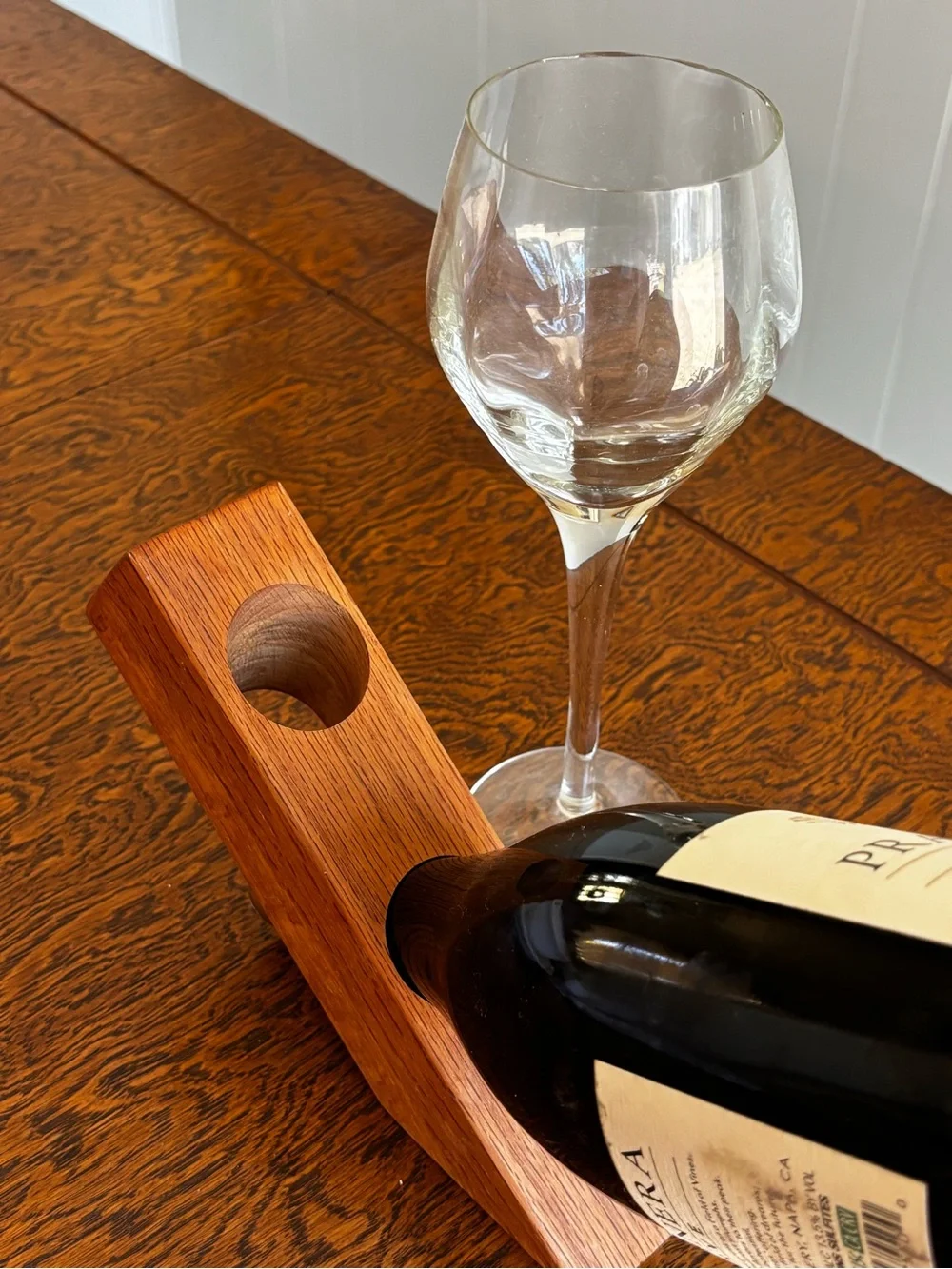 Wooden Balancing Wine Bottle Holder - Brown